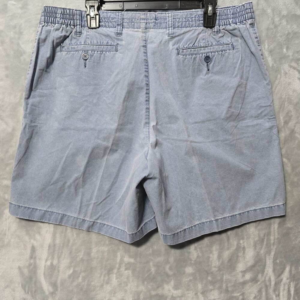 Saddlebred Denim Chino Shorts Mens 38 100% Cotton Light Wash Blue Slash Pocket - Picture 3 of 7